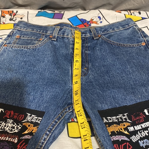 Custom 1/1 505 Levi’s “Metal Double Knee Flare” Jeans - Picture 11 of 15
